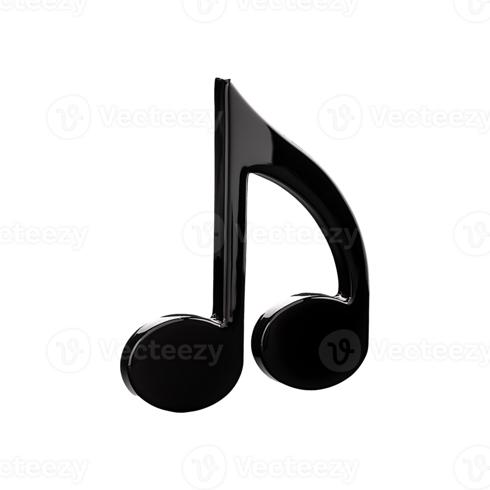 Beamed Musical Note Black Symbol on transparent background png