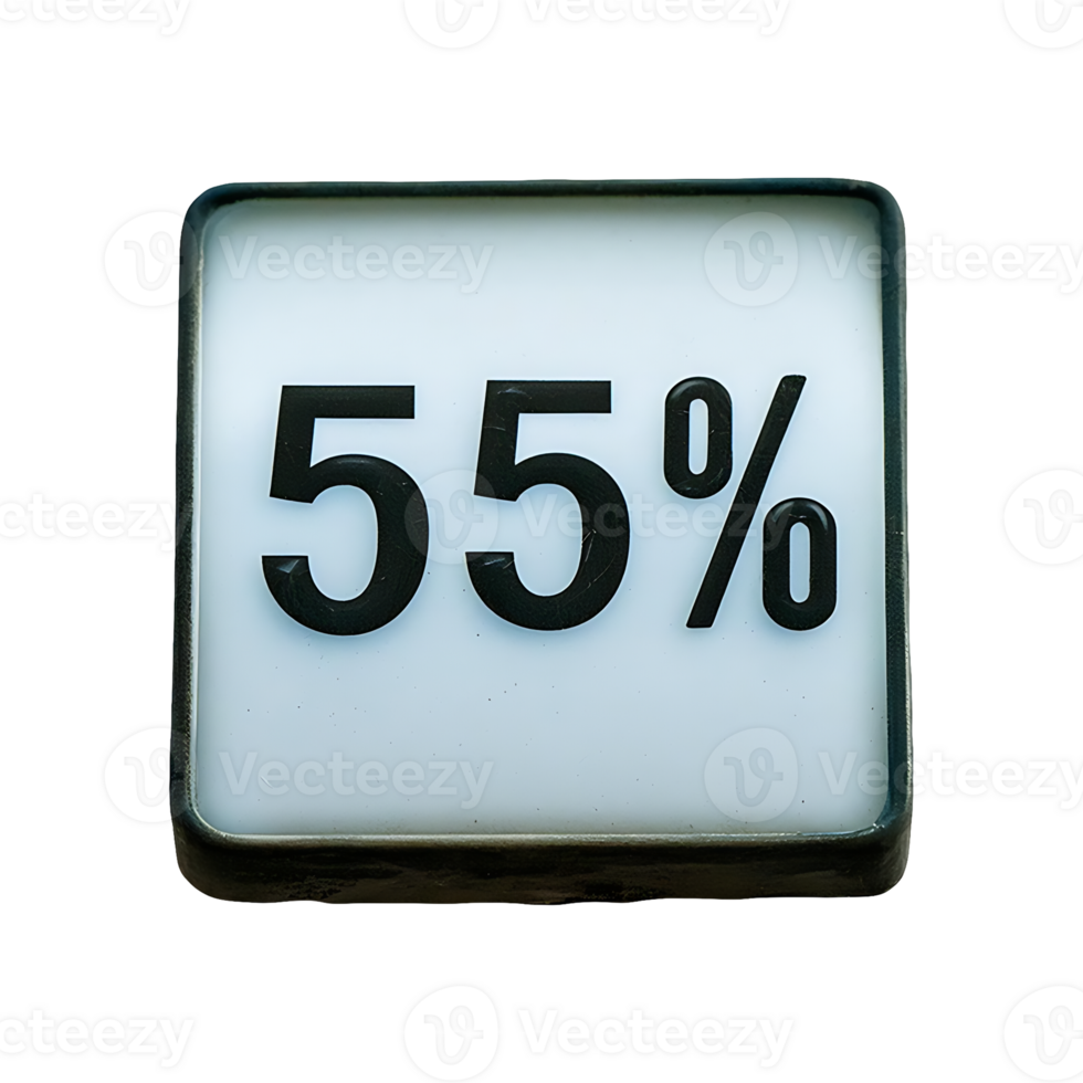 55 Percent Glass Sign Symbol isolated on transparent background png
