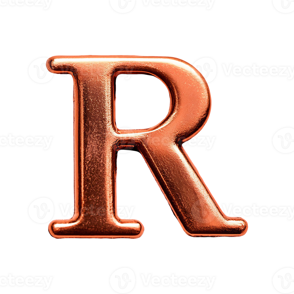 Copper Outline Letter R Symbol isolated on transparent background ...