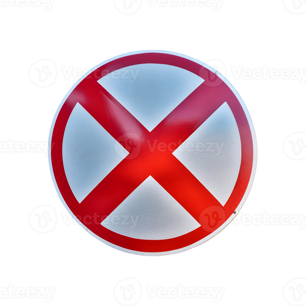 Cross Mark Icon No Symbol isolated on transparent background png
