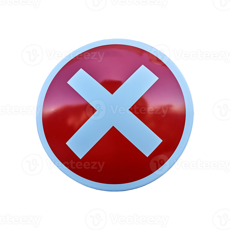 Cross Mark Icon No Symbol isolated on transparent background png