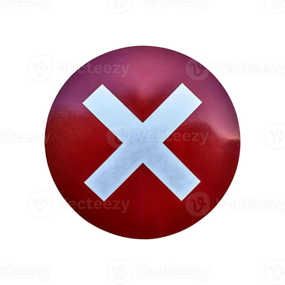 Cross Mark Icon No Symbol isolated on transparent background png