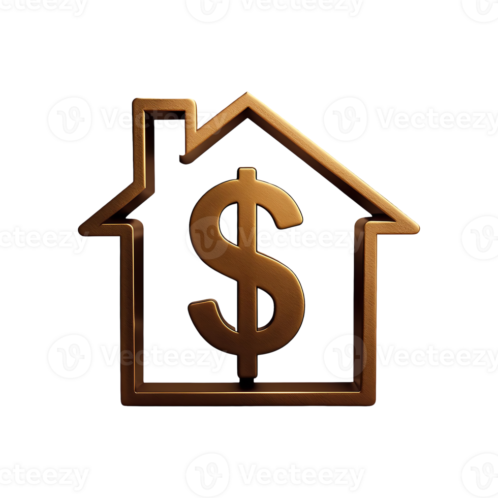 Dollar Home Web Icon Symbol isolated on transparent background png