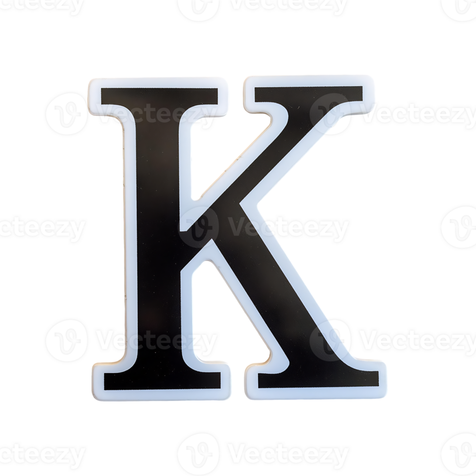 English Letter K Symbol isolated on transparent background png