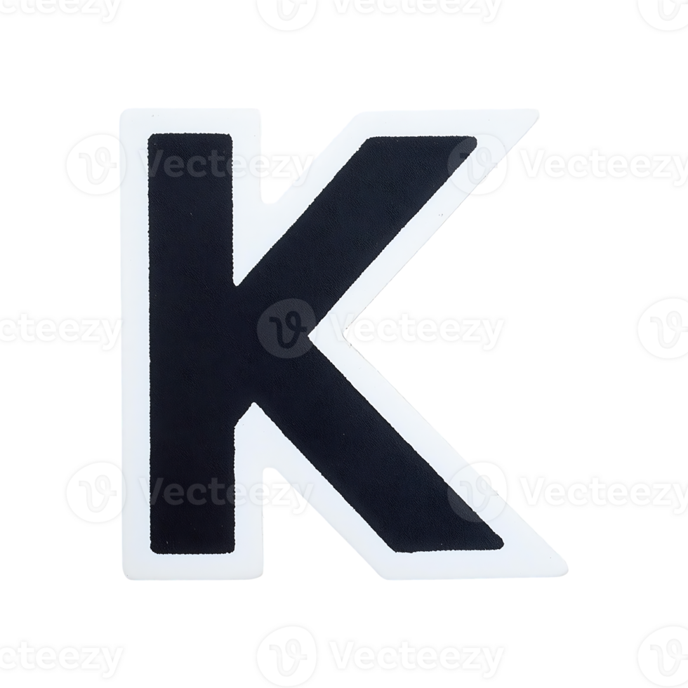 English Letter K Symbol isolated on transparent background png