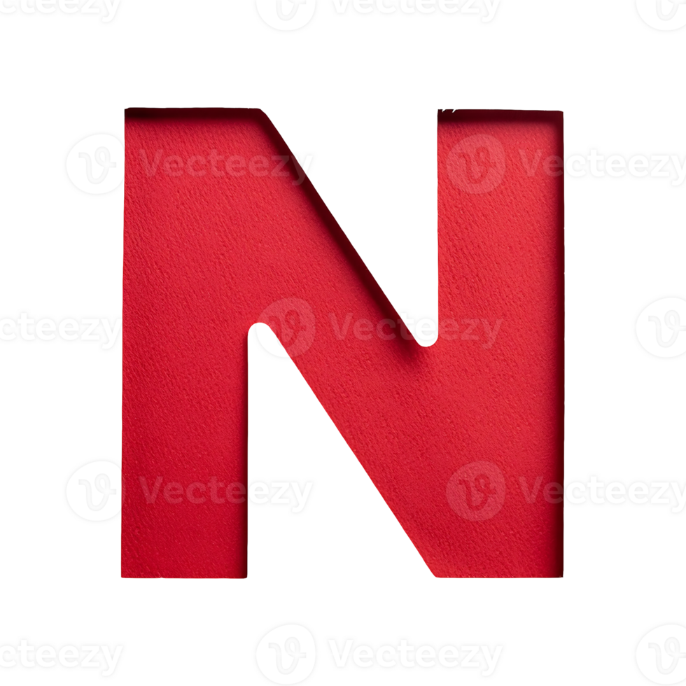English Letter N Symbol isolated on transparent background png