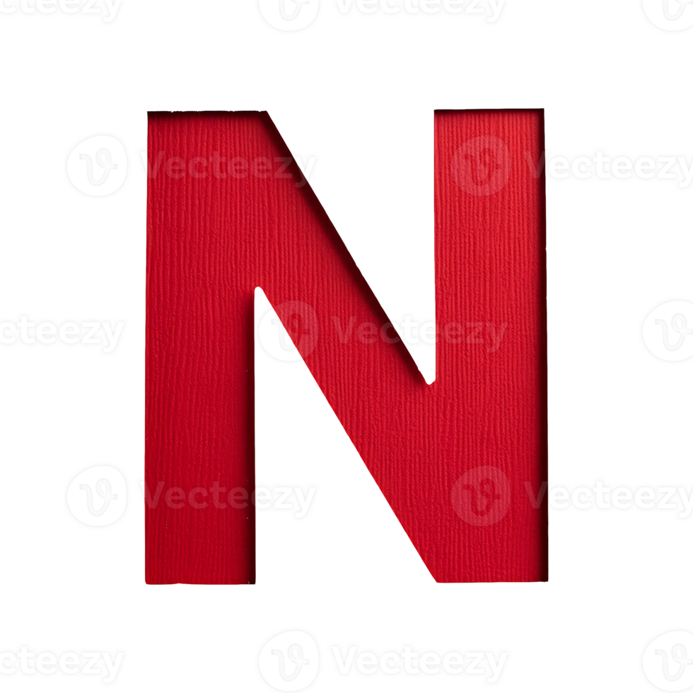 English Letter N Symbol isolated on transparent background png