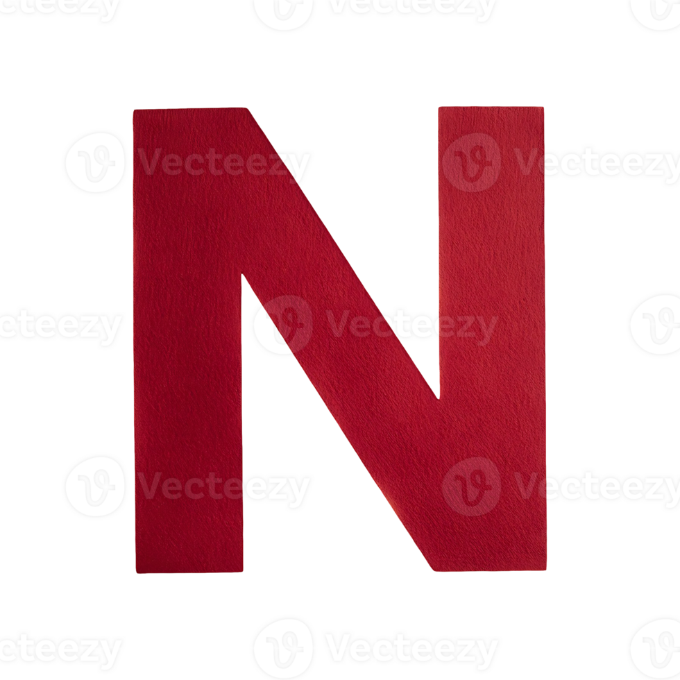 English Letter N Symbol isolated on transparent background png