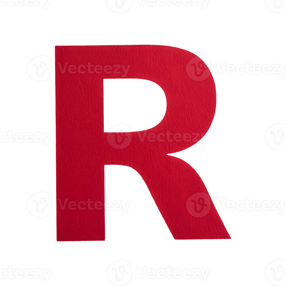 English Letter R Symbol isolated on transparent background png