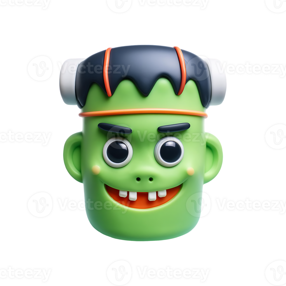 Frankenstein Monster Halloween Icon Symbol isolated on transparent background png