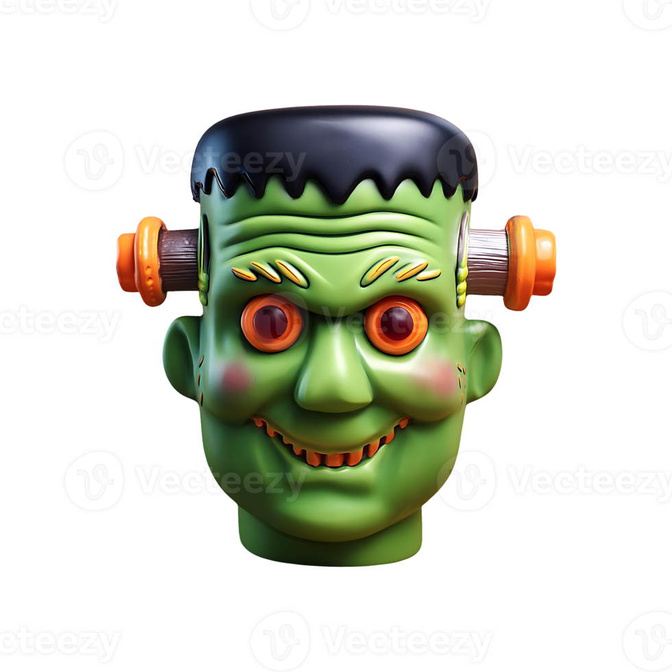 Frankenstein Monster Halloween Icon Symbol isolated on transparent background png