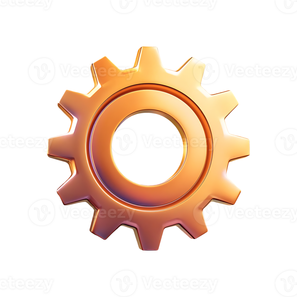 Gear Setting Icon Symbol isolated on transparent background png