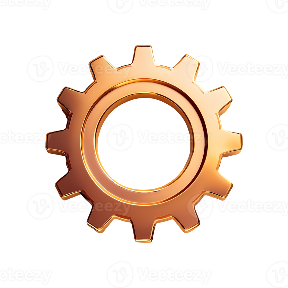 Gear Setting Icon Symbol isolated on transparent background png