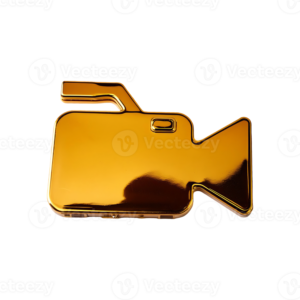 Gold Camera Icon Symbol isolated on transparent background png