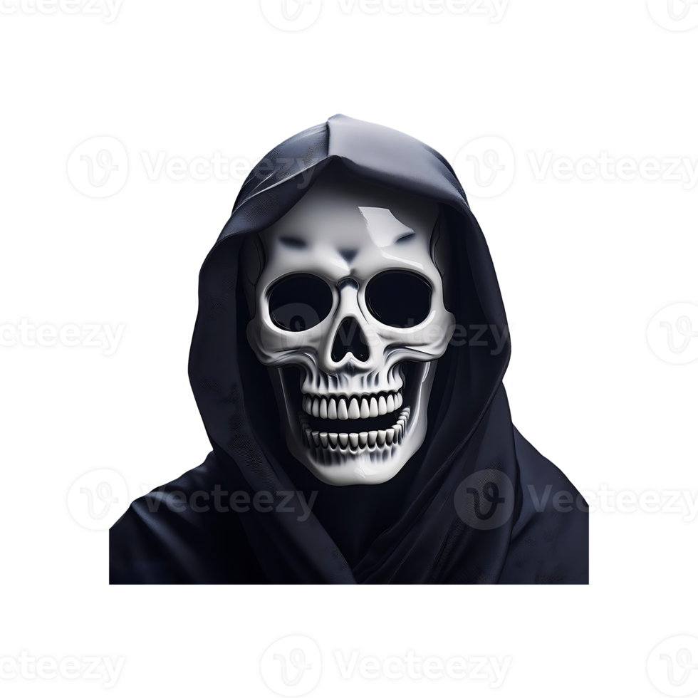 Halloween Death Grim Reaper Face Icon Symbol isolated on transparent background png