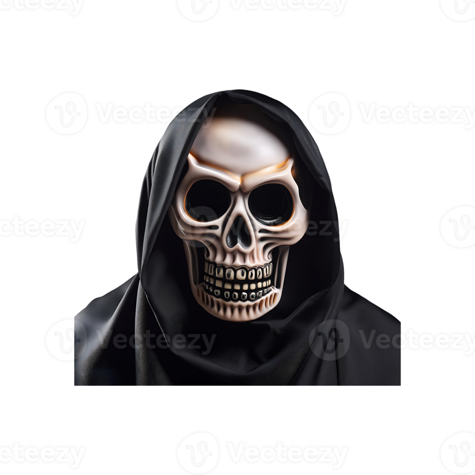 Halloween Death Grim Reaper Face Icon Symbol isolated on transparent background png