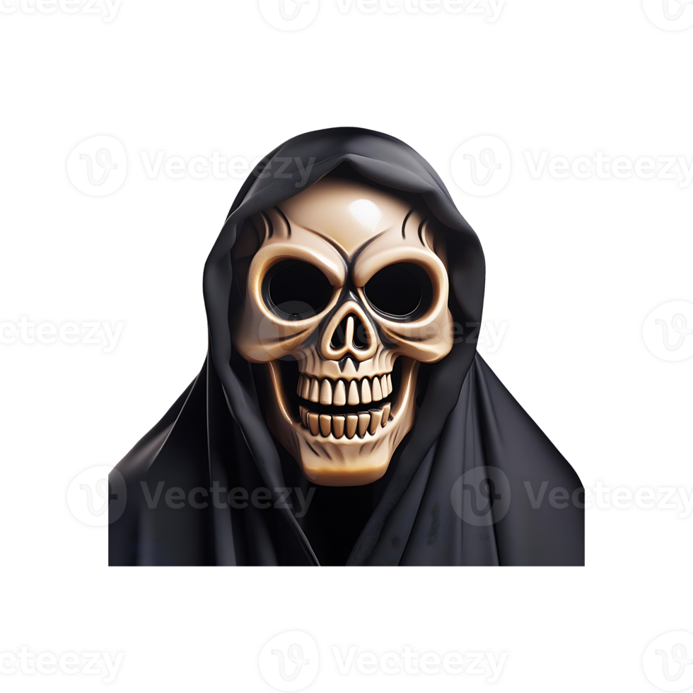 Halloween Death Grim Reaper Face Icon Symbol isolated on transparent background png