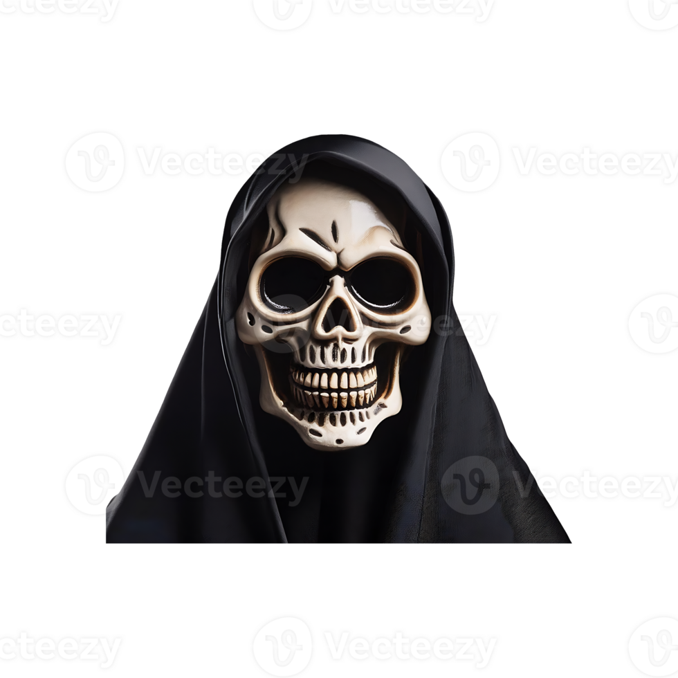 Halloween Death Grim Reaper Face Icon Symbol isolated on transparent background png