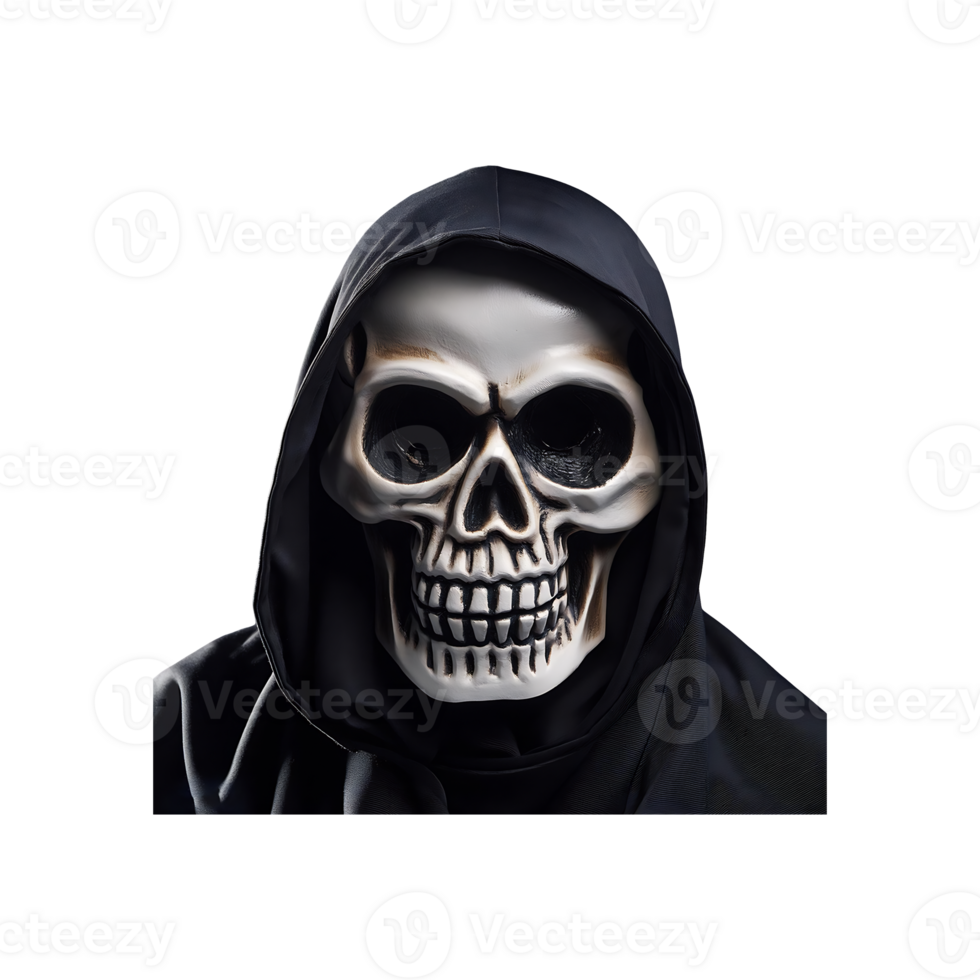 Halloween Death Grim Reaper Face Icon Symbol isolated on transparent background png