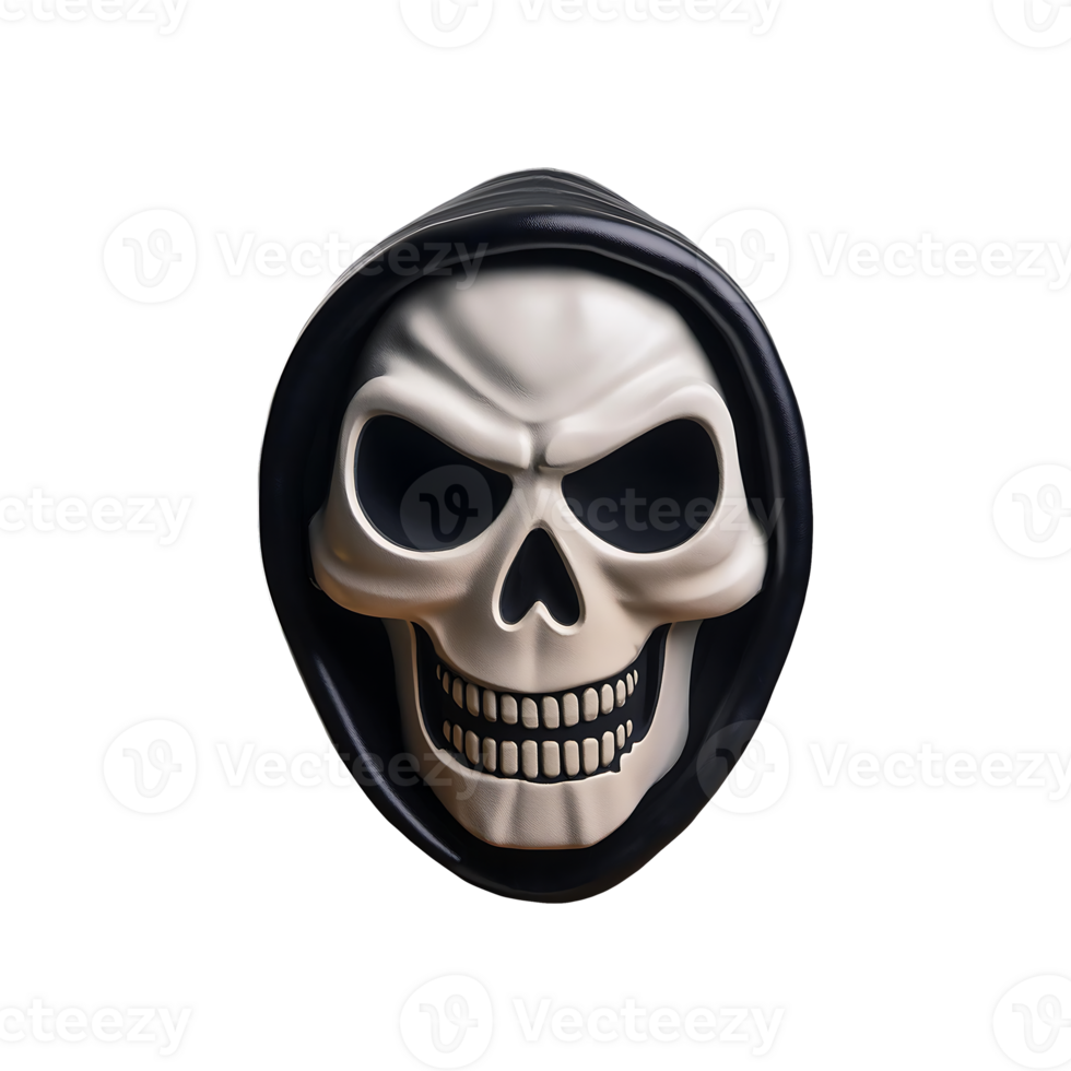 Halloween Death Grim Reaper Face Icon Symbol isolated on transparent background png