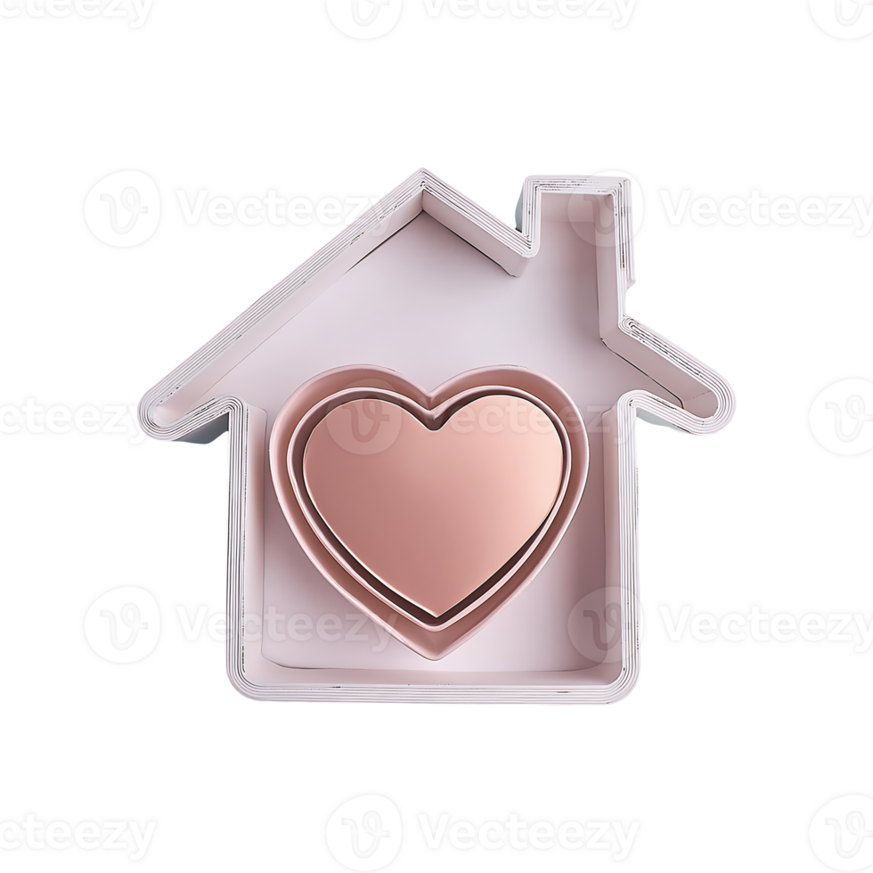 Heart Home Web Icon Symbol isolated on transparent background png