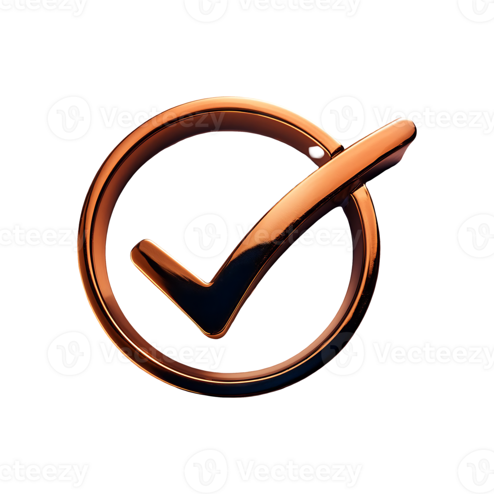 In Circle Tick Mark Icon Symbol isolated on transparent background png