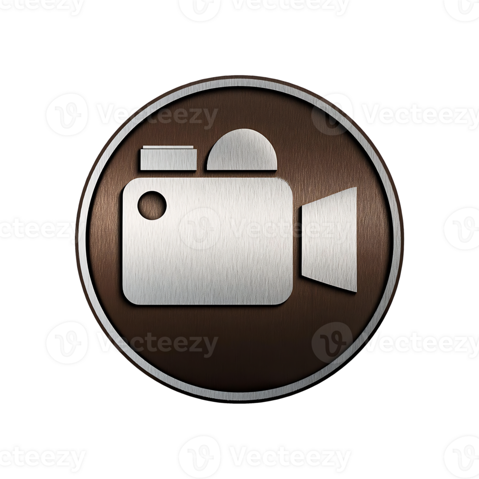 Metal Camera Icon Symbol isolated on transparent background png
