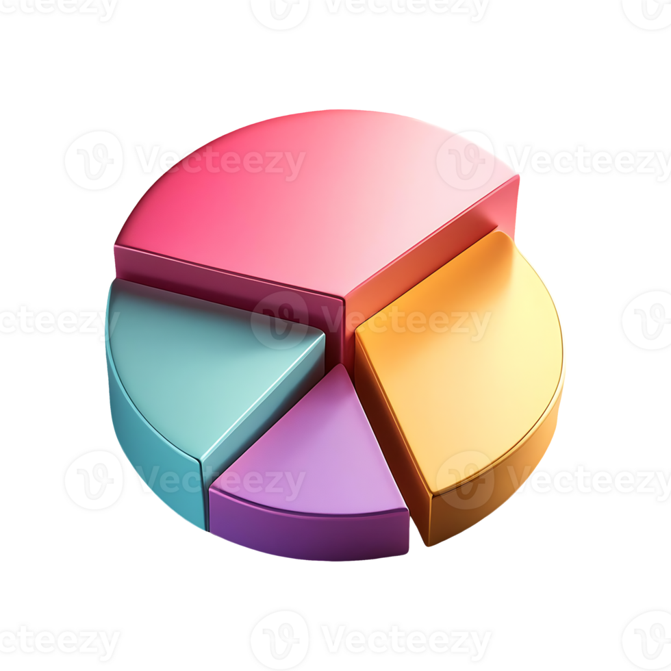 multicolore torta grafico segmento simbolo isolato su trasparente sfondo png