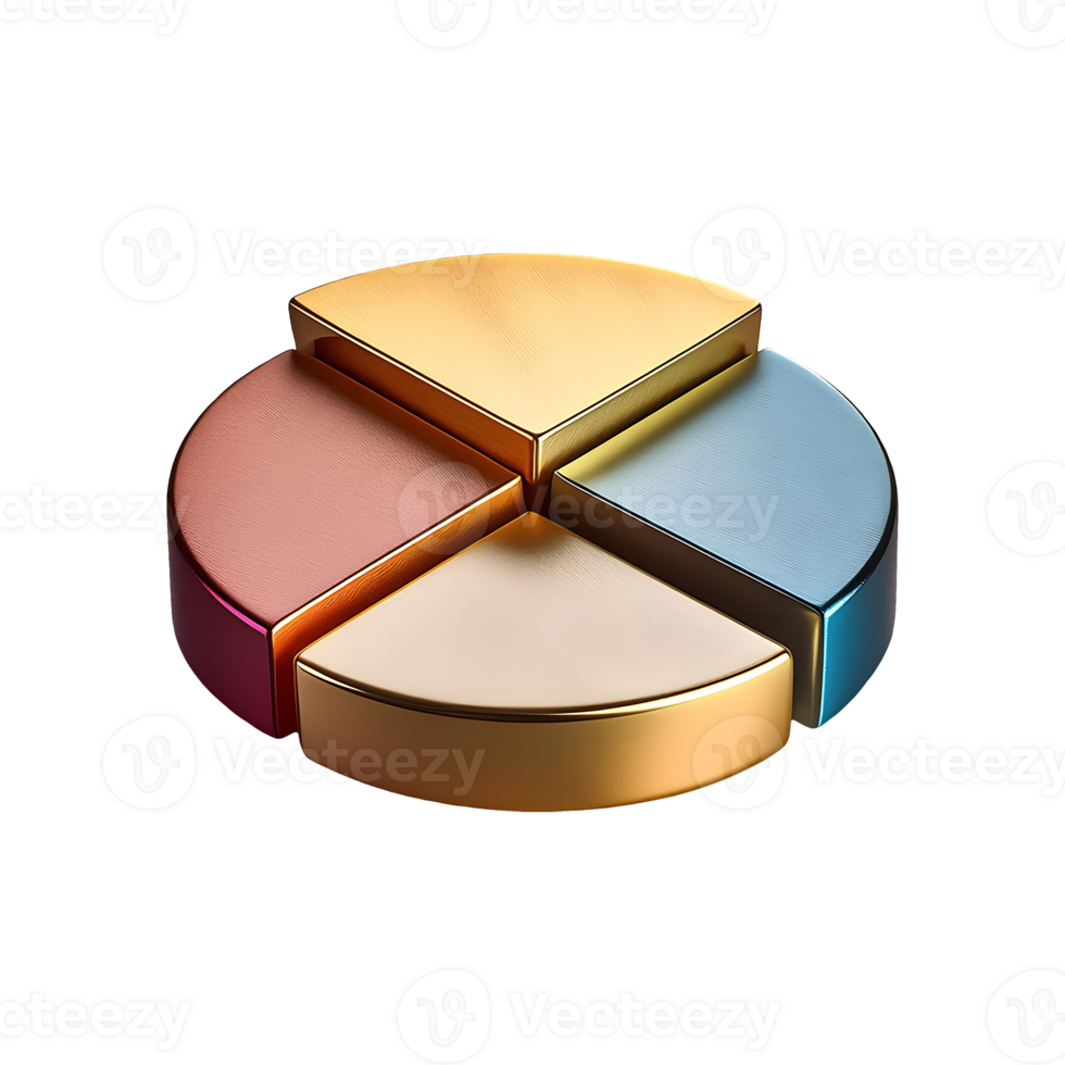 Multicolored Pie Chart Segment Symbol isolated on transparent background png