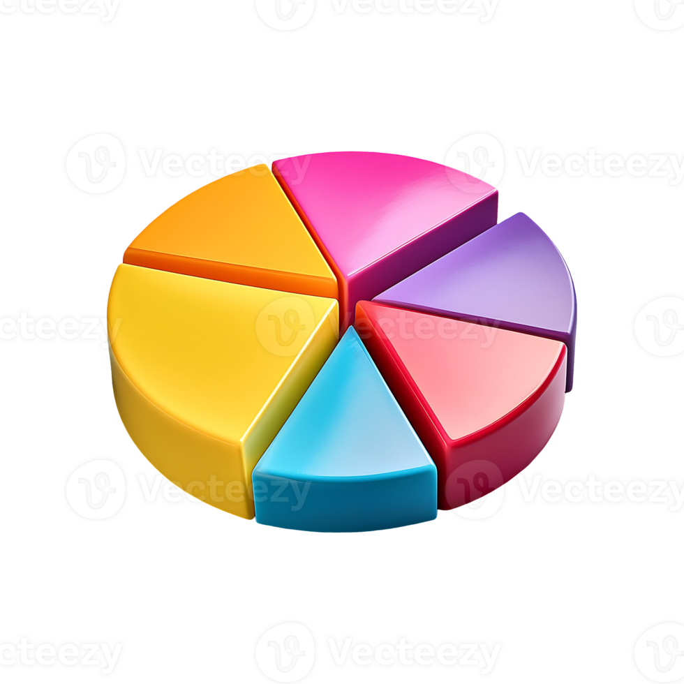 multicolore torta grafico segmento simbolo isolato su trasparente sfondo png
