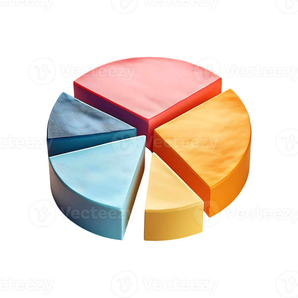 Multicolored Pie Chart Segment Symbol isolated on transparent background png