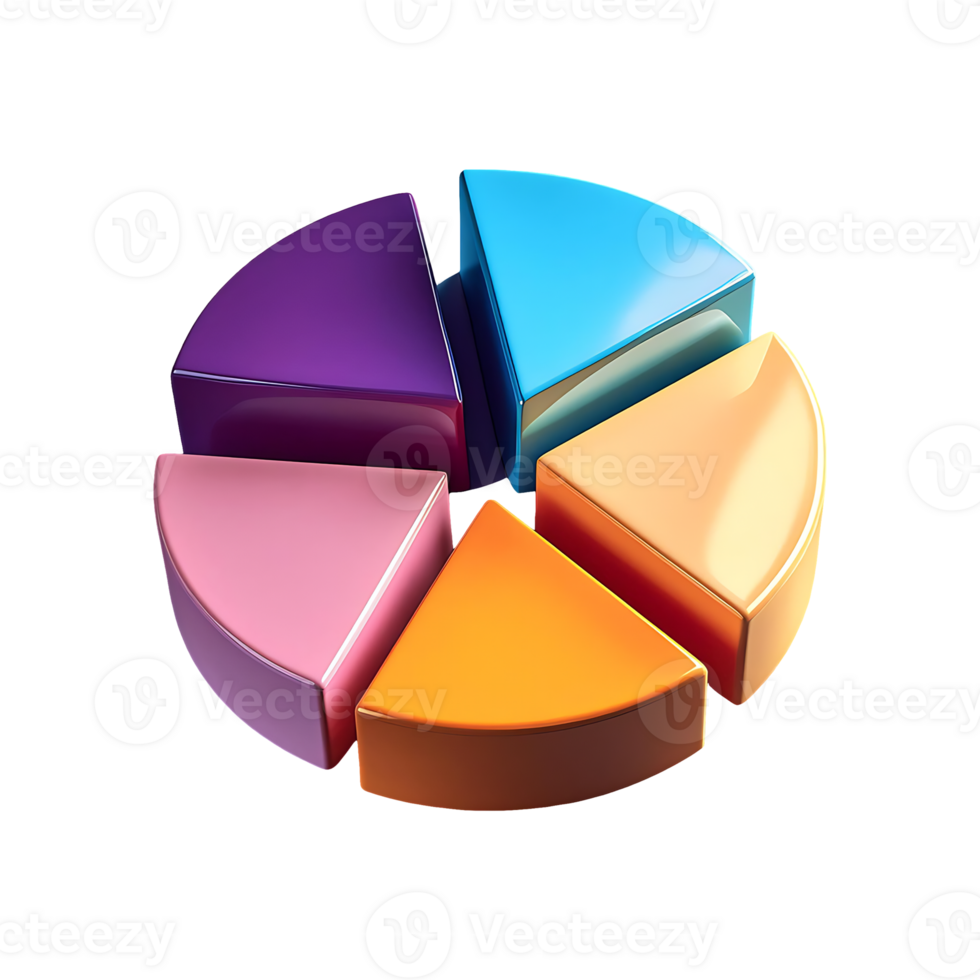 Multicolored Pie Chart Symbol isolated on transparent background png