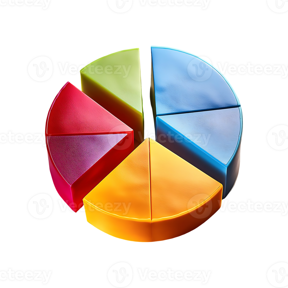 Multicolored Pie Chart Segment Symbol isolated on transparent background png
