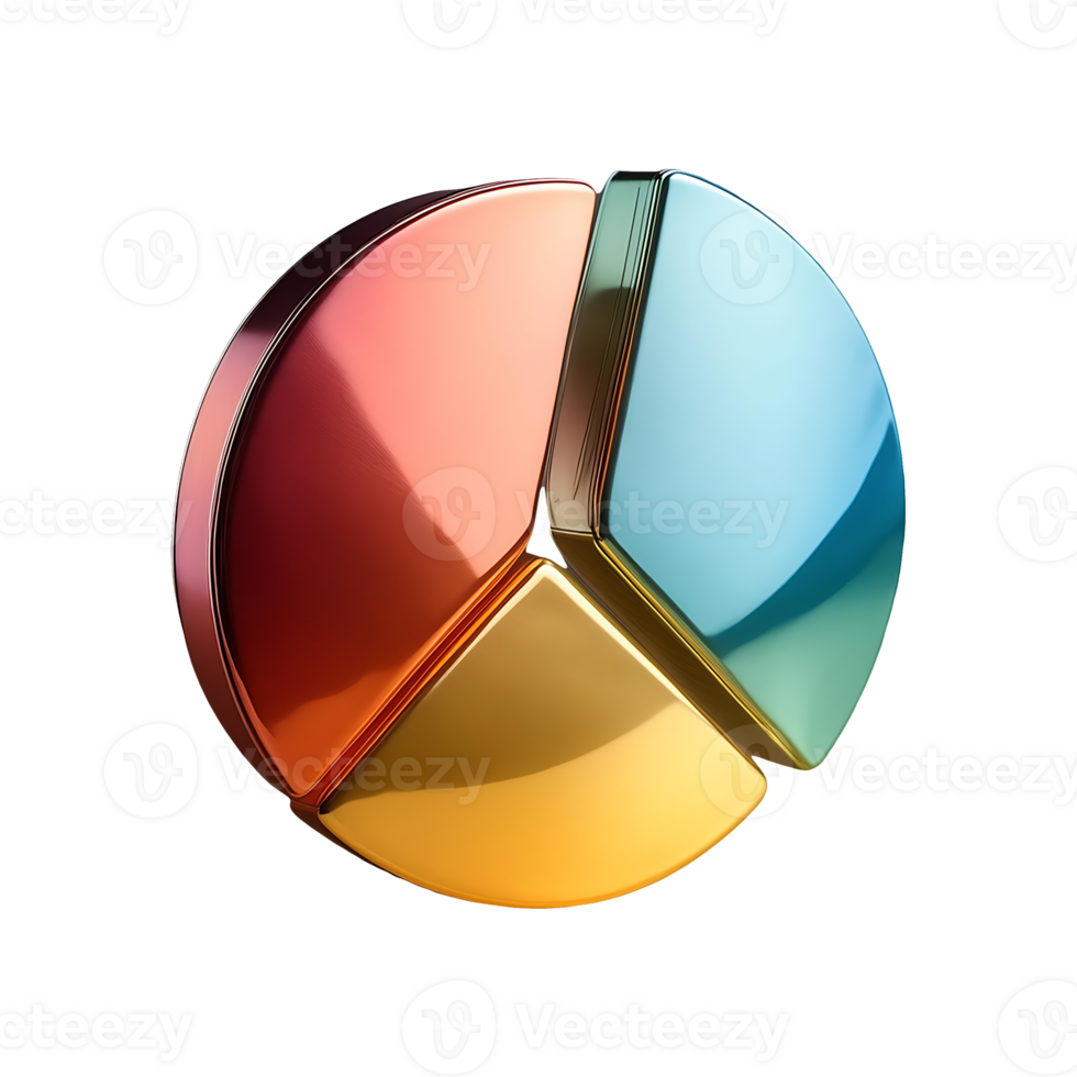 Multicolored Pie Chart Symbol isolated on transparent background png