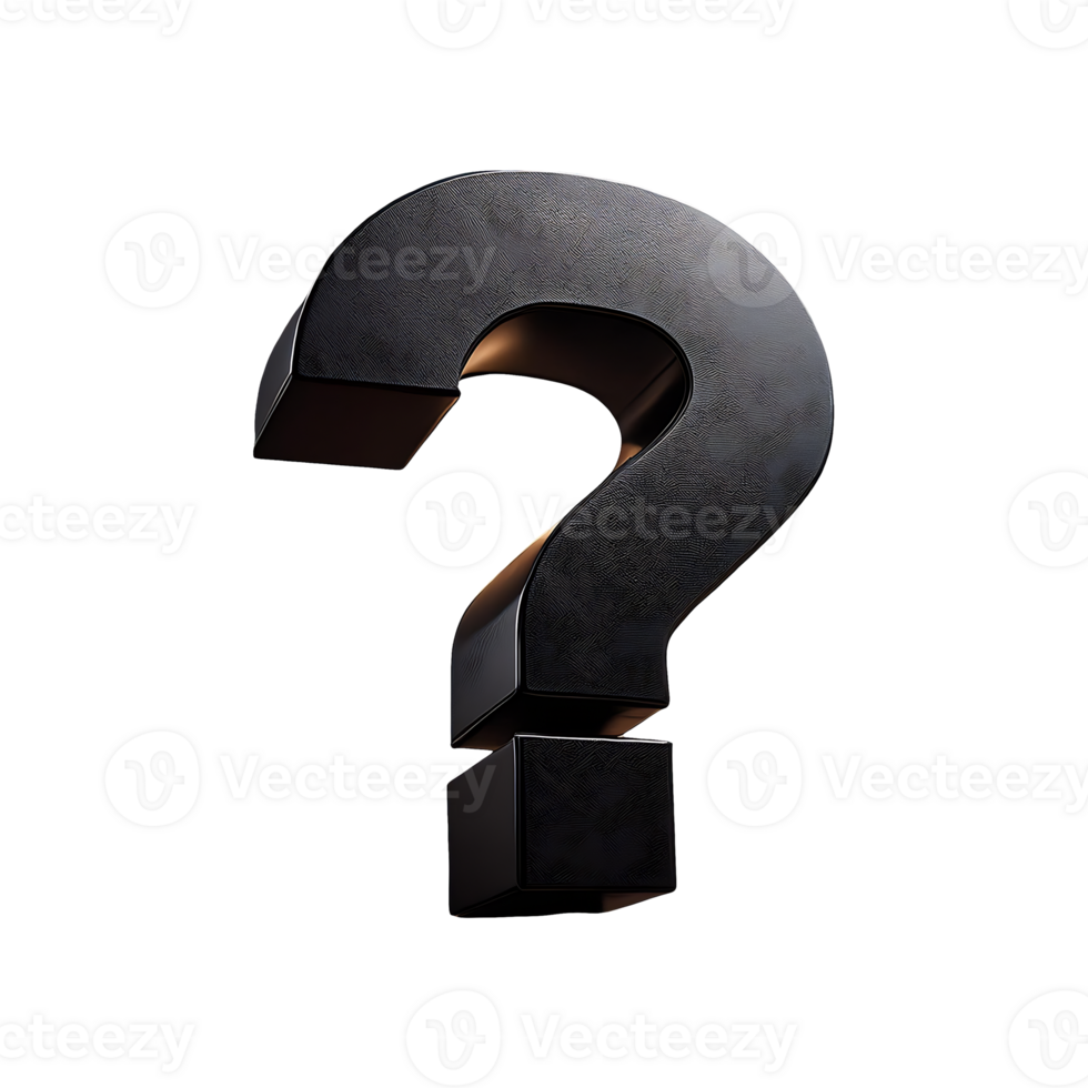 Question Mark Boxy Black Symbol isolated on transparent background png