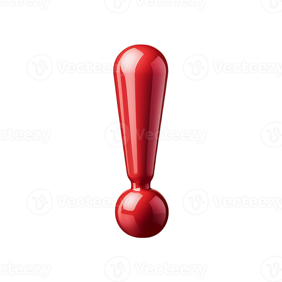 Red Exclamation Mark Symbol isolated on transparent background png