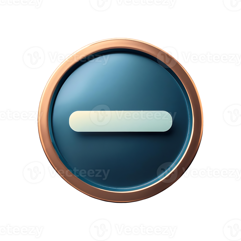 Round Minus Icon Symbol isolated on transparent background png