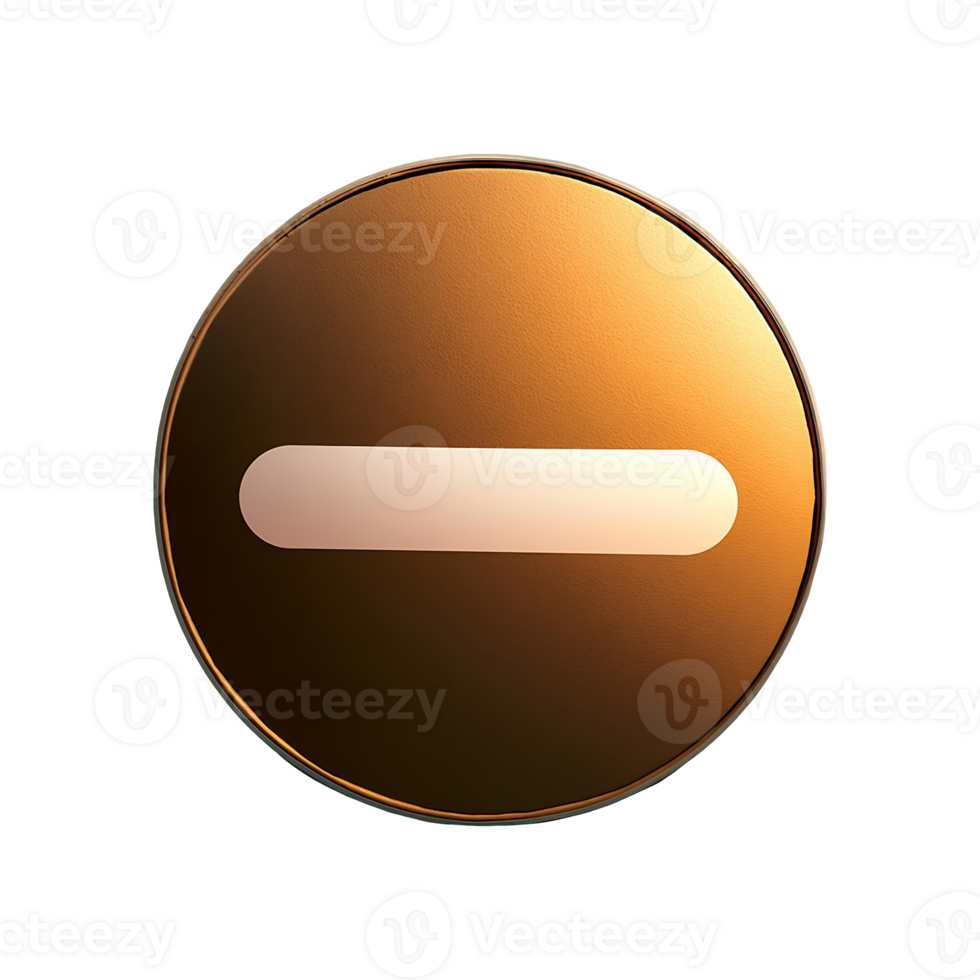 Round Minus Icon Symbol isolated on transparent background png