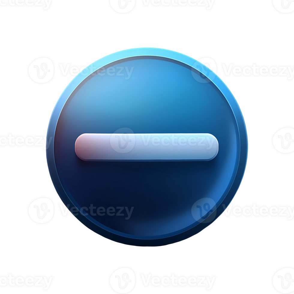 Round Minus Icon Symbol isolated on transparent background png