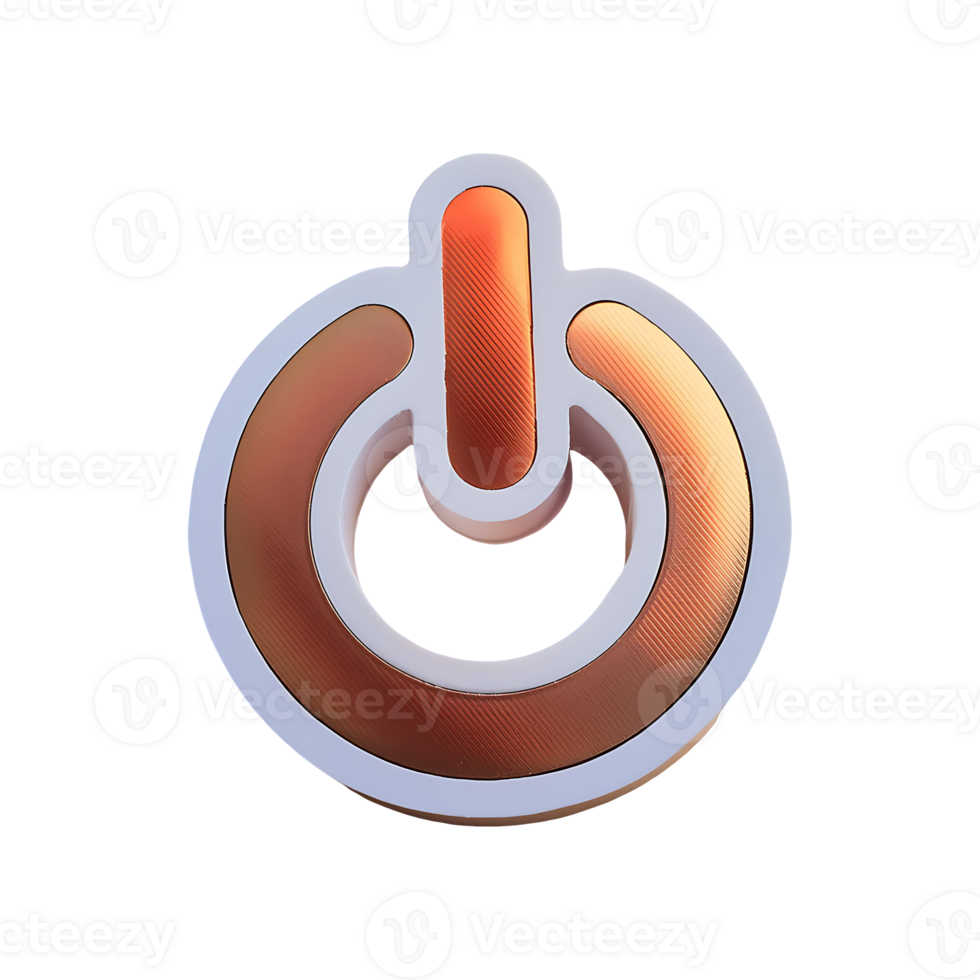 Round Power Icon Symbol isolated on transparent background png