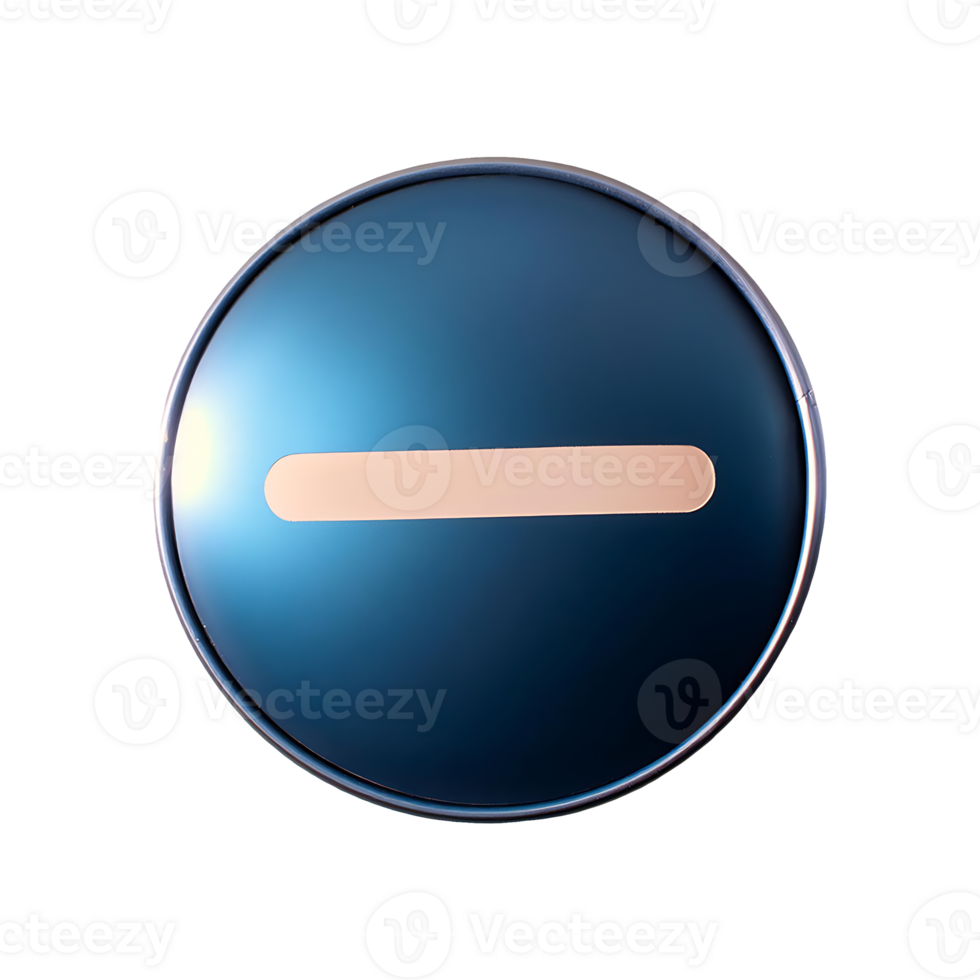 Round Minus Icon Symbol isolated on transparent background png