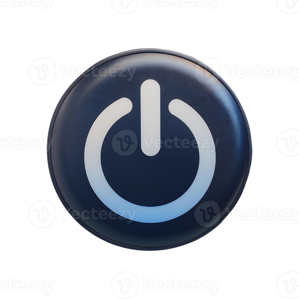 Round Power Icon Symbol isolated on transparent background png