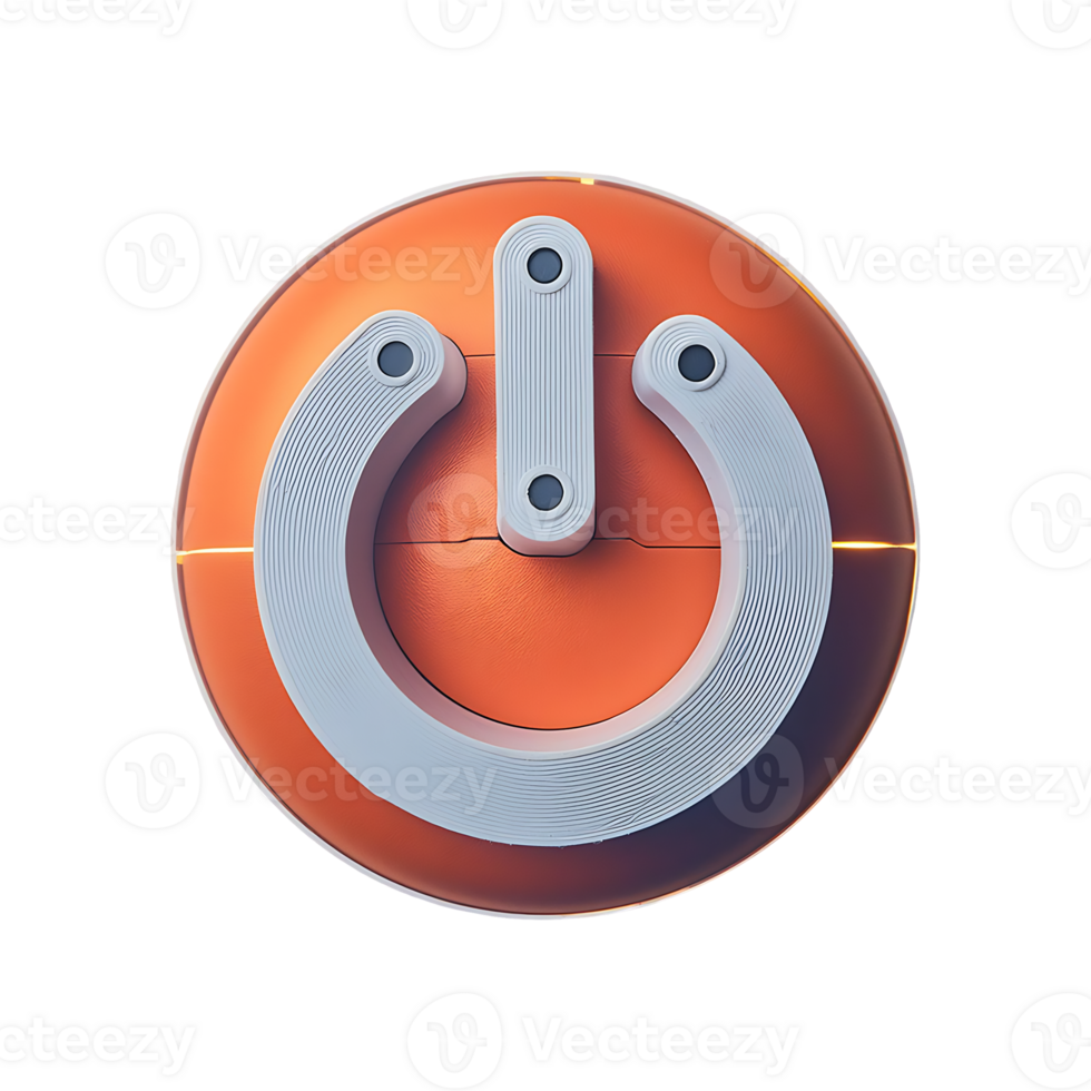 Round Power Icon Symbol isolated on transparent background png