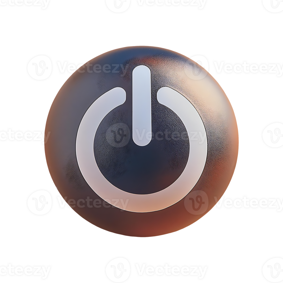 Round Power Icon Symbol isolated on transparent background png