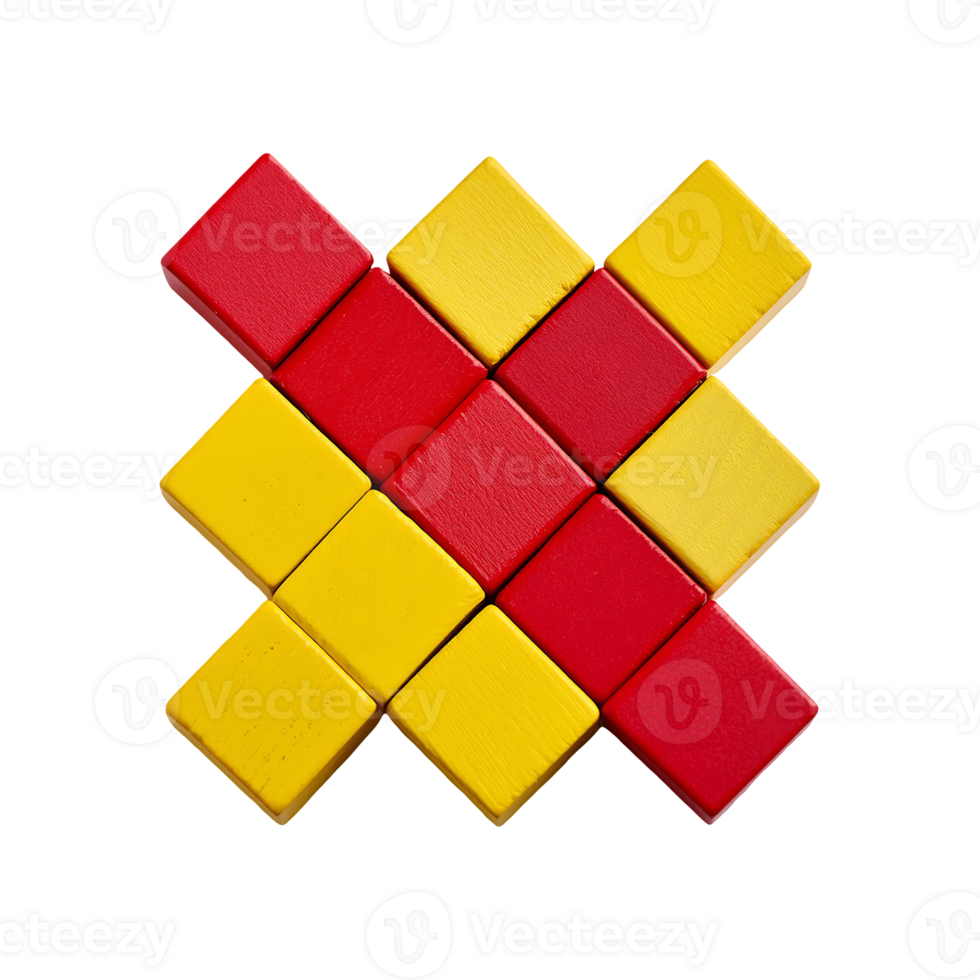 Set Of Red And Yellow Cubes Symbol isolated on transparent background png