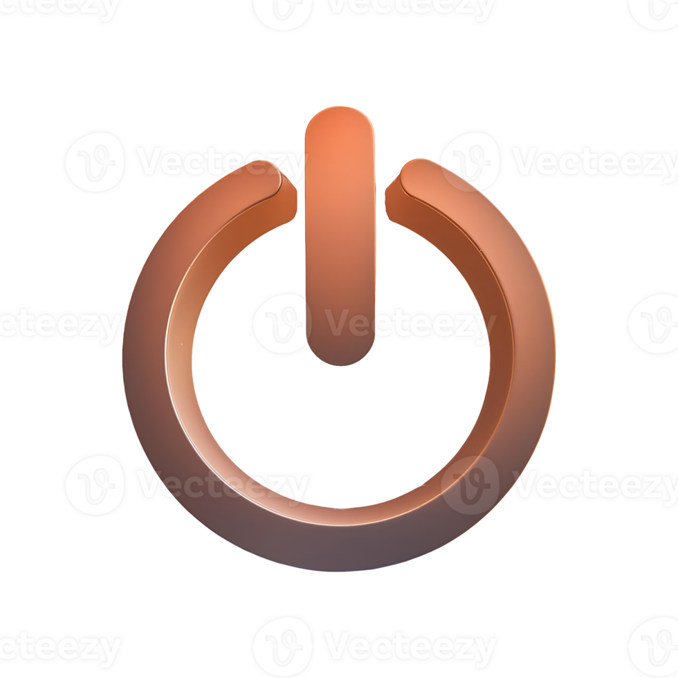 Smooth Power Icon Symbol isolated on transparent background png