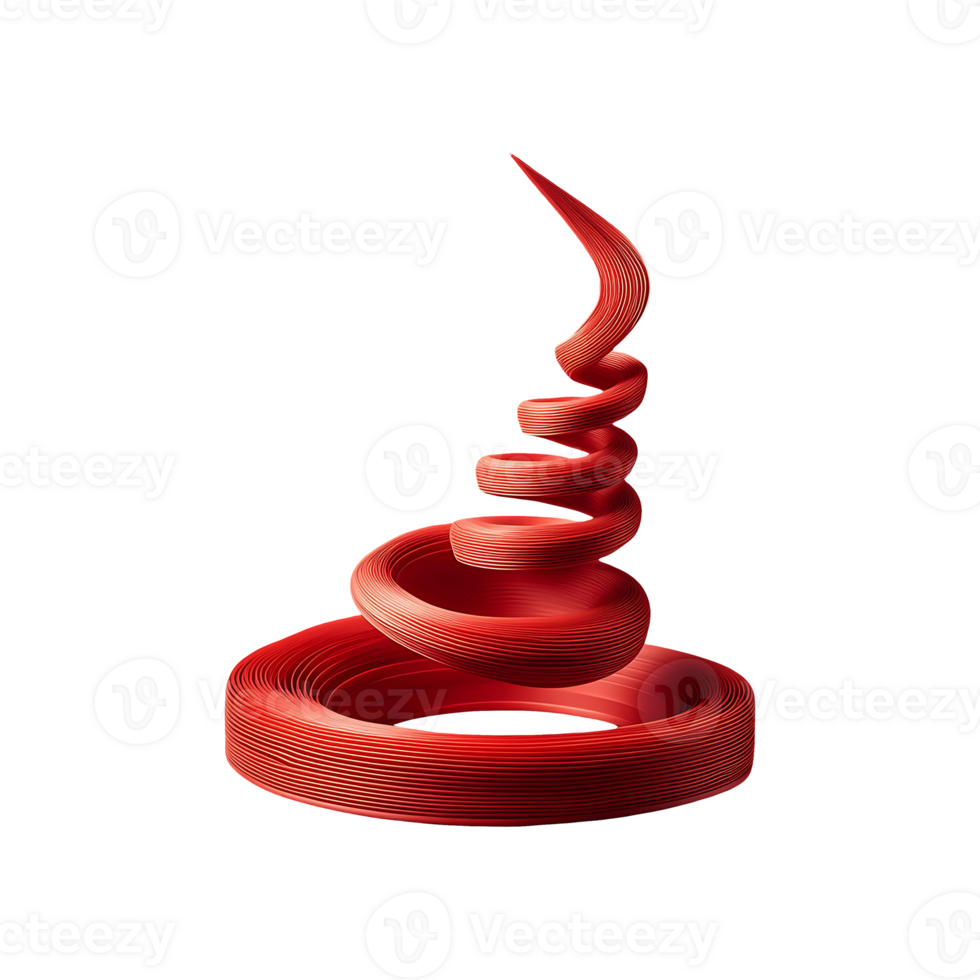 Spiral Growing Red Graph Symbol isolated on transparent background png
