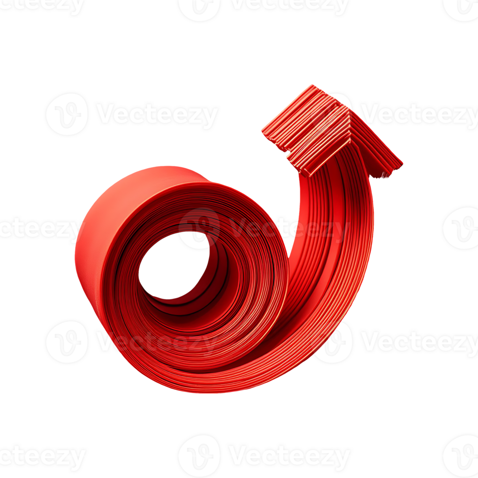 Spiral Growing Red Graph Symbol isolated on transparent background png