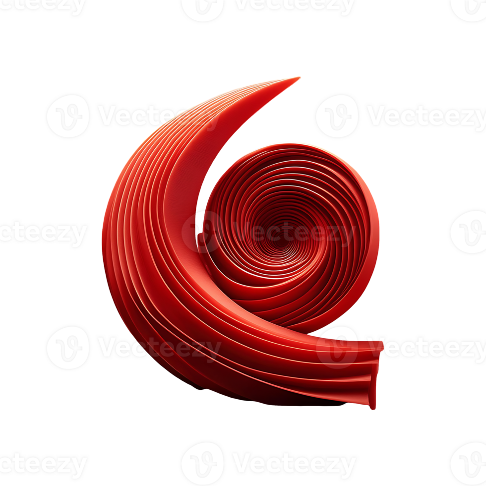 Spiral Growing Red Graph Symbol isolated on transparent background png