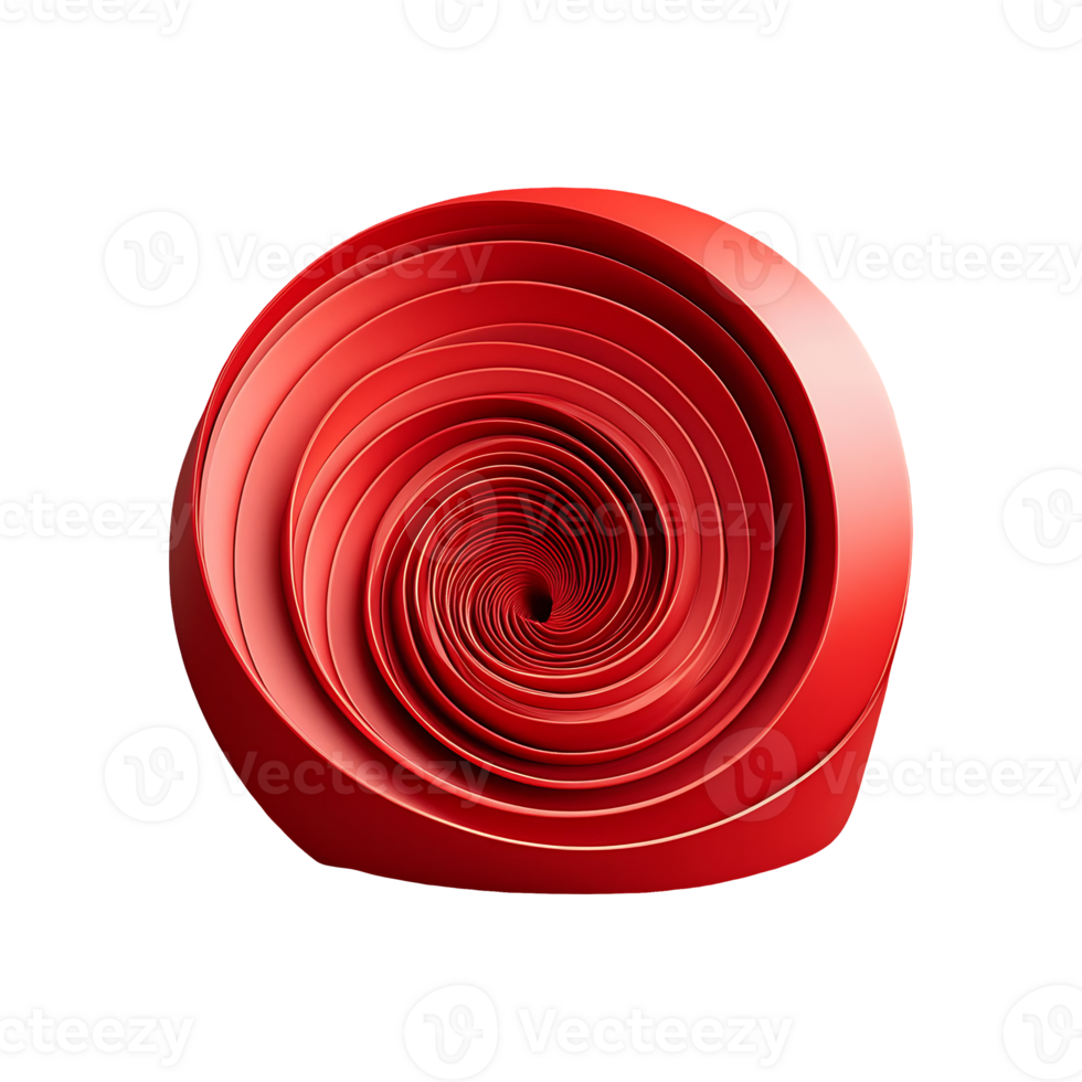 Spiral Growing Red Graph Symbol isolated on transparent background png